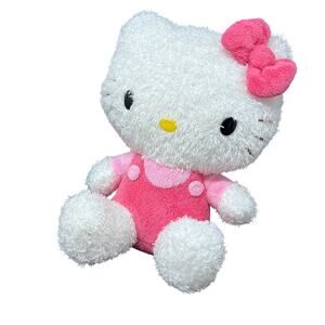 Nakajima Hello Kitty Plush 11" Pink Bow Outfit Fuzzy Kawaii Cat Sanrio 2006